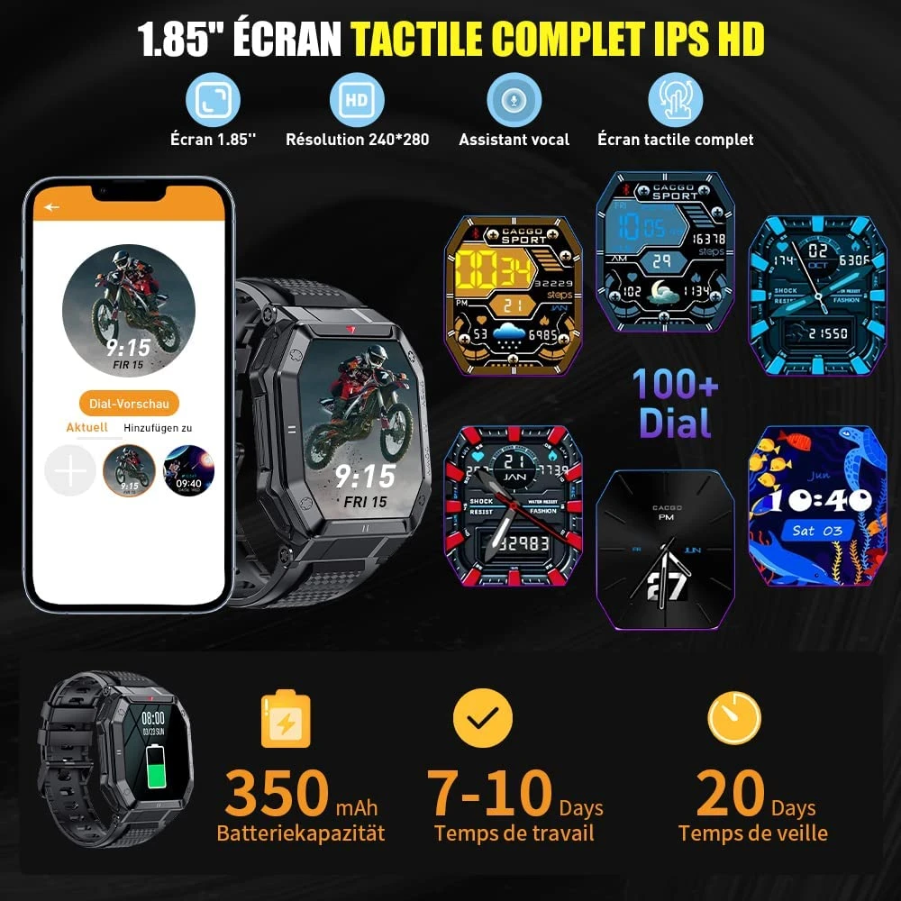 Smart Watch Pour Adolescents Résistante 4 Smart Watch Pour Adolescents Résistante – Image 2