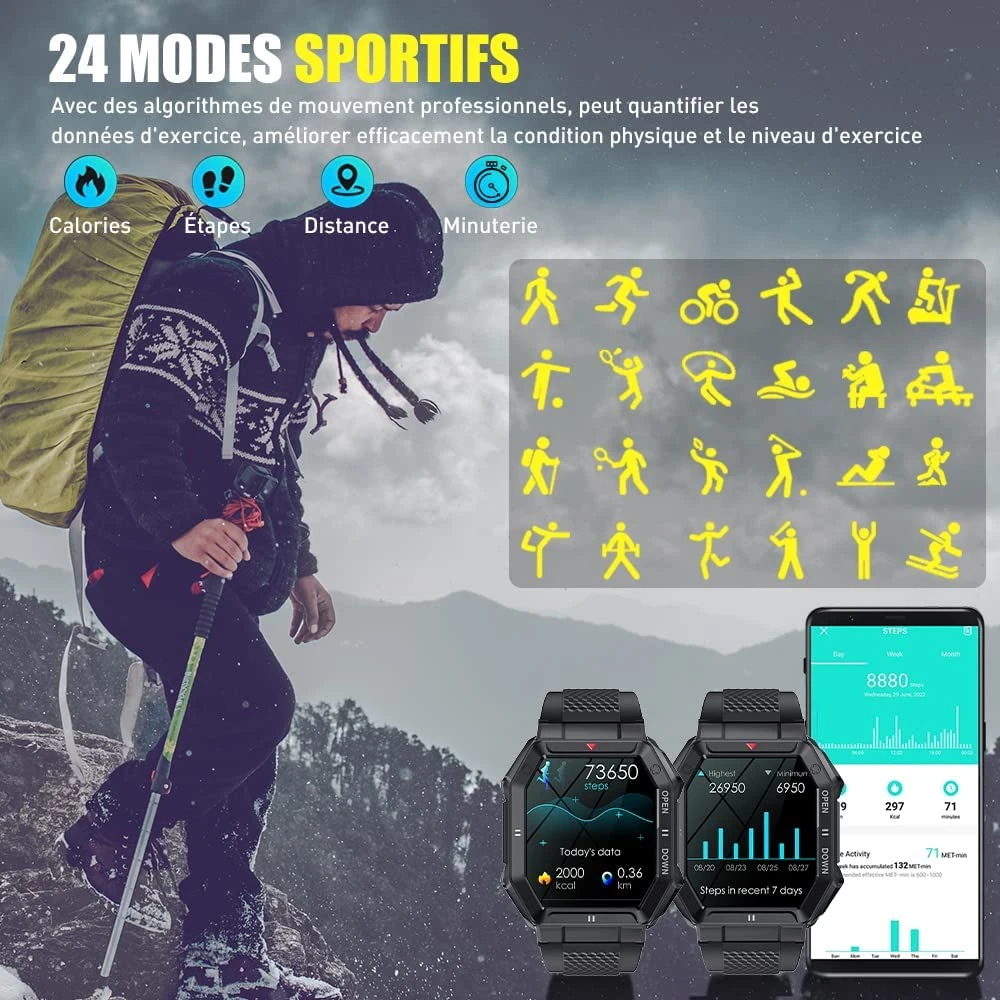 Smart Watch Pour Adolescents Résistante 5 Smart Watch Pour Adolescents Résistante – Image 3