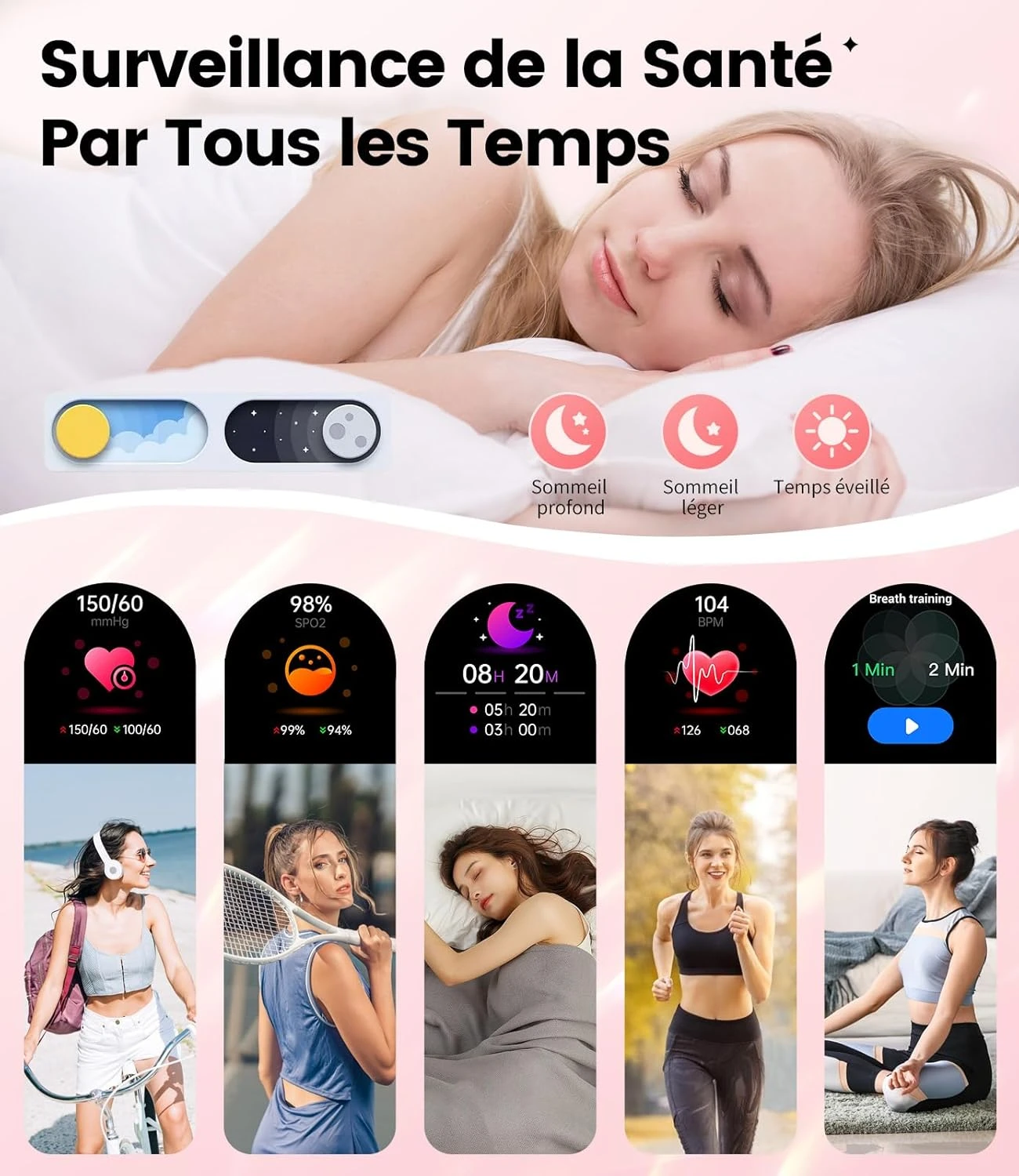 Montre Connectée Argent Et Rose 10 Montre Connectée Argent Et Rose – Image 8