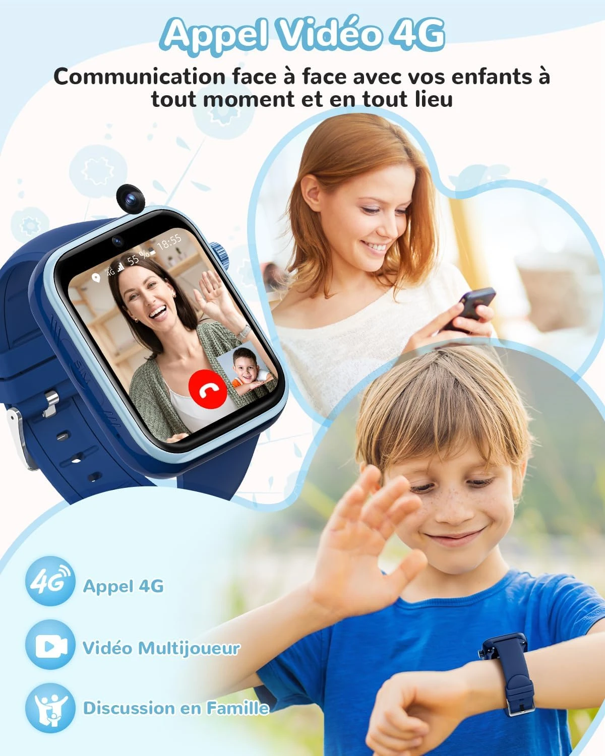 Montre Connectée Avec Appel Et Message Pour Ado 4 Montre Connectée Avec Appel Et Message Pour Ado – Image 2