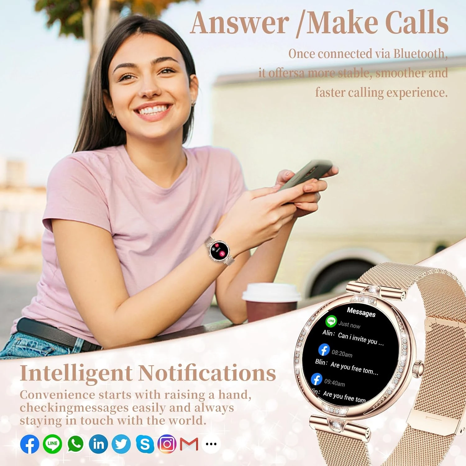 Montre Connectée Chic Femme 5 Montre Connectée Chic Femme – Image 3