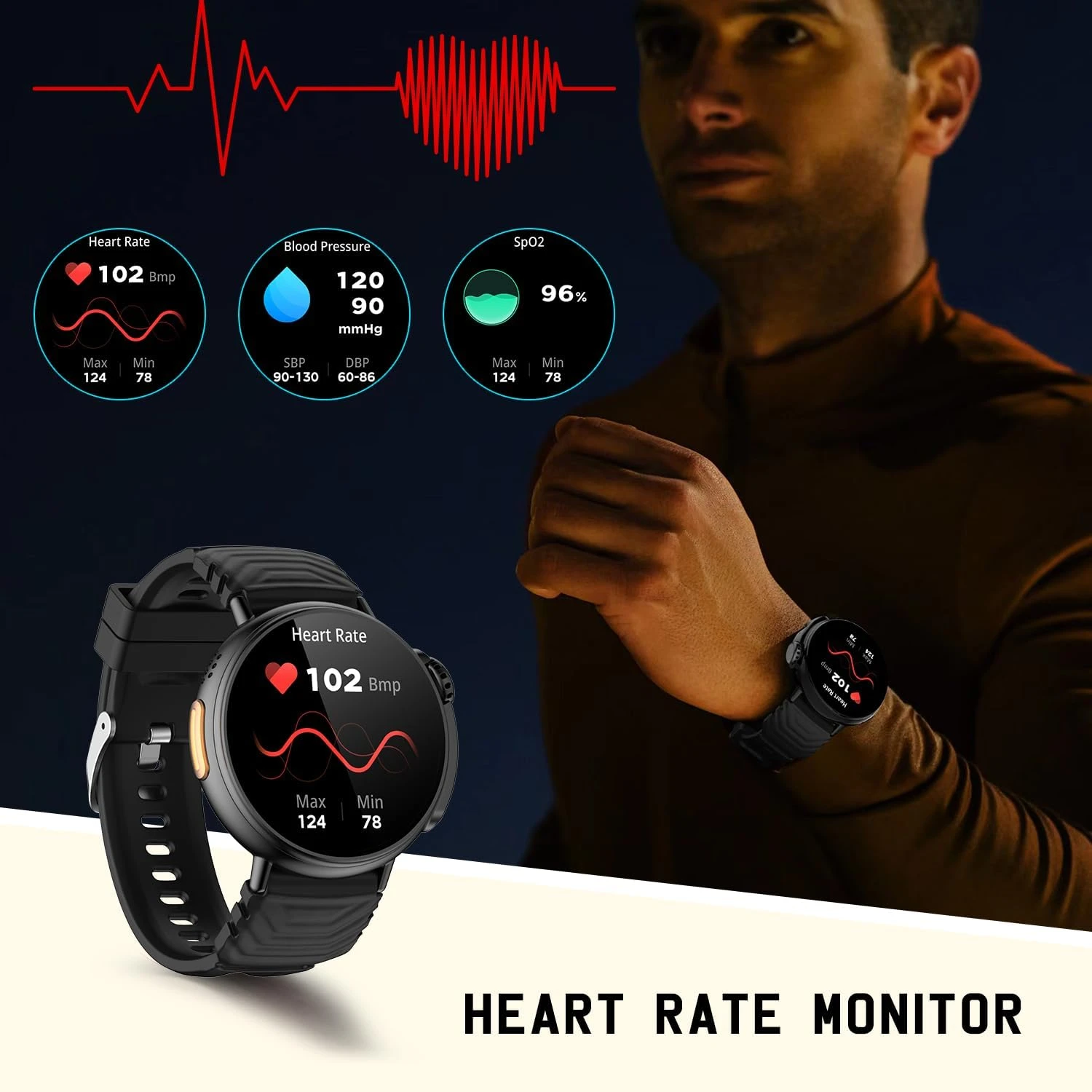 Montre Intelligente + 120 Modes Sportifs 8 Montre Intelligente + 120 Modes Sportifs – Image 6