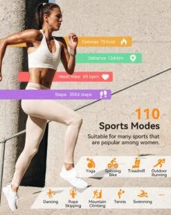 Montre Sport Femme Bracelet Métal 12 Montre Sport Femme Bracelet Métal -Monde Electronique Montre Connectee Elegante Sport