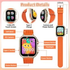 Montre Connectée Enfant Orange -Monde Electronique Montre Connectee Enfant Orange Dimensions