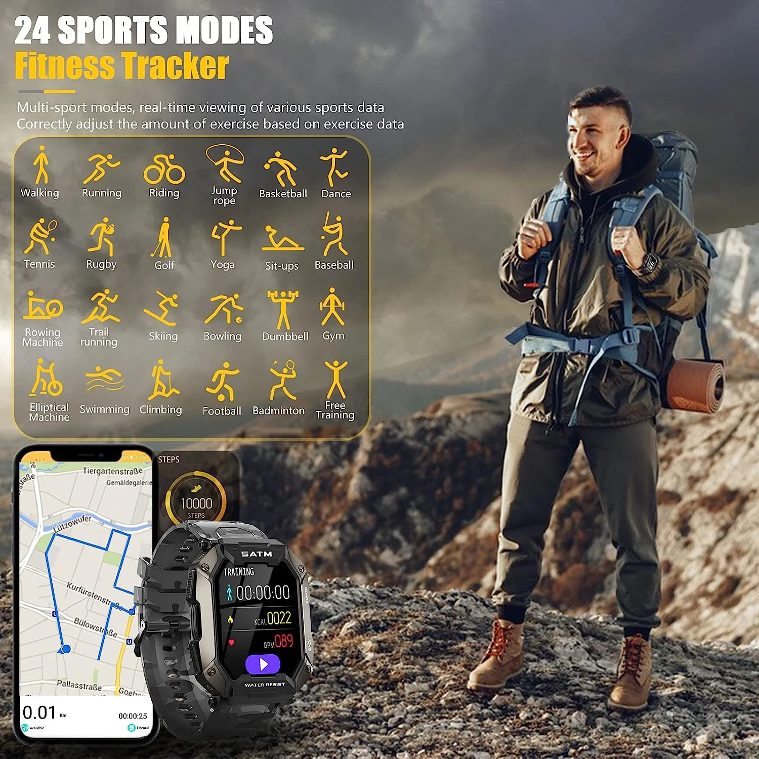 Montre Connectée Étanche 50 Mètres 7 Montre Connectée Étanche 50 Mètres – Image 5