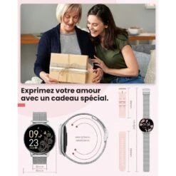 Montre Connectée Femme Argent -Monde Electronique Montre Connectee Femme Argent cadeau