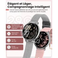 Montre Connectée Femme Argent -Monde Electronique Montre Connectee Femme Argent elegante