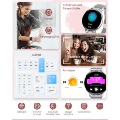 Montre Connectée Femme Argent -Monde Electronique Montre Connectee Femme Argent multifonctions
