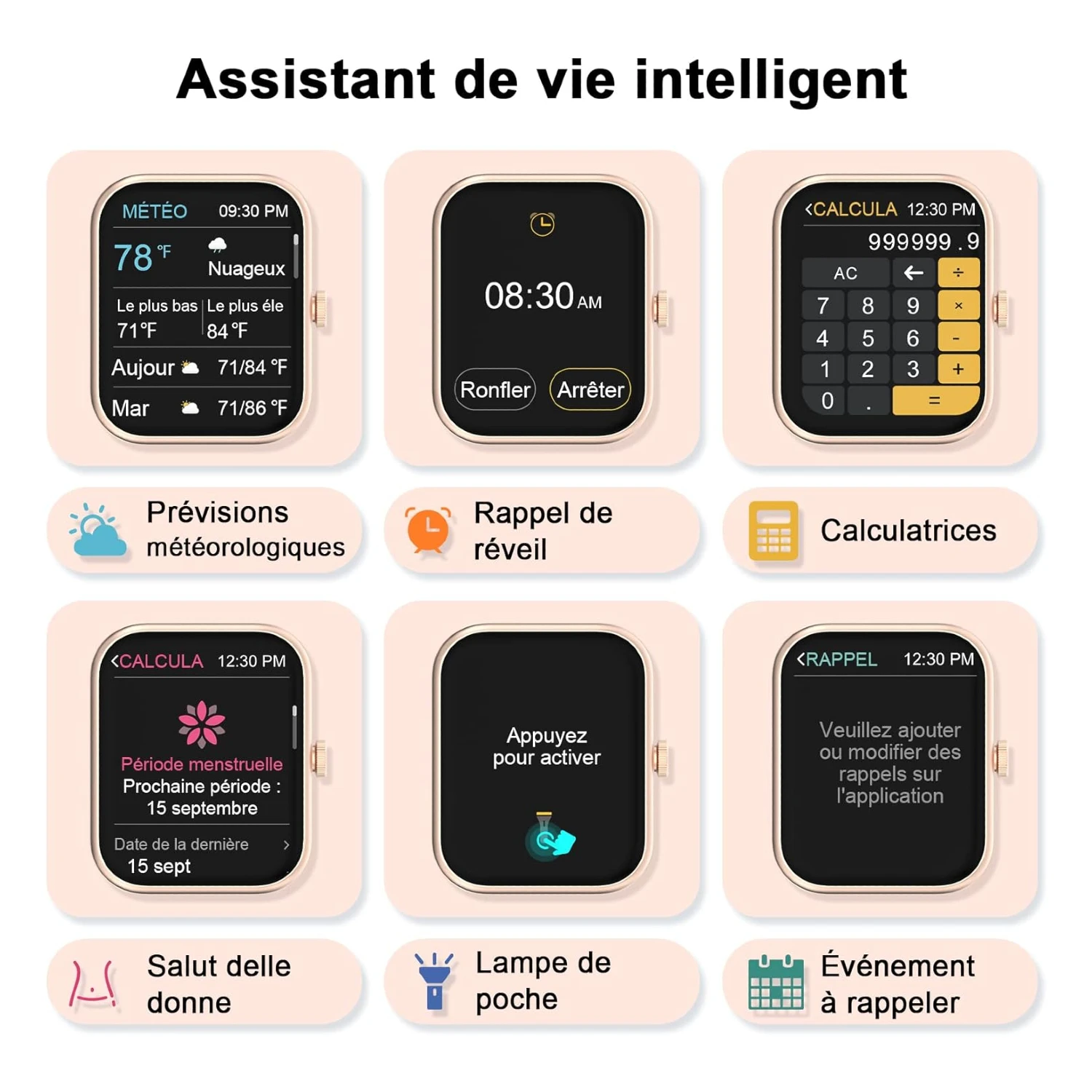 Montre Connectée Femme Android Et IOS 5 Montre Connectée Femme Android Et IOS – Image 3