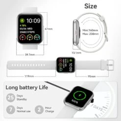 Montre Connectée Femme Blanche 15 Montre Connectée Femme Blanche -Monde Electronique Montre Connectee Femme Blanche dimensions