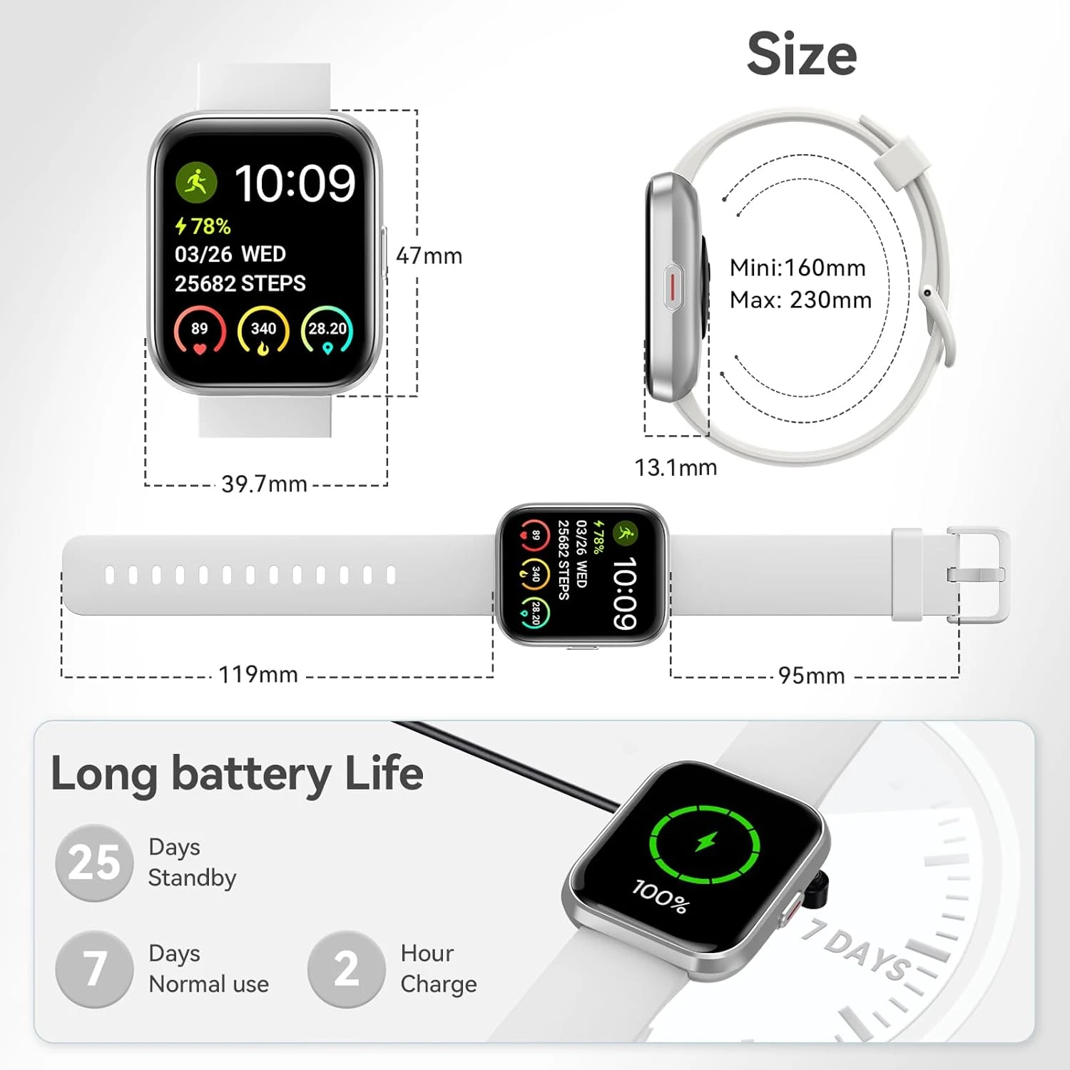 Montre Connectée Femme Blanche 9 Montre Connectée Femme Blanche – Image 7