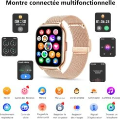 Montre Connectée Femme Bracelet Maille 11 Montre Connectée Femme Bracelet Maille -Monde Electronique Montre Connectee Femme Bracelet Maille multifonction