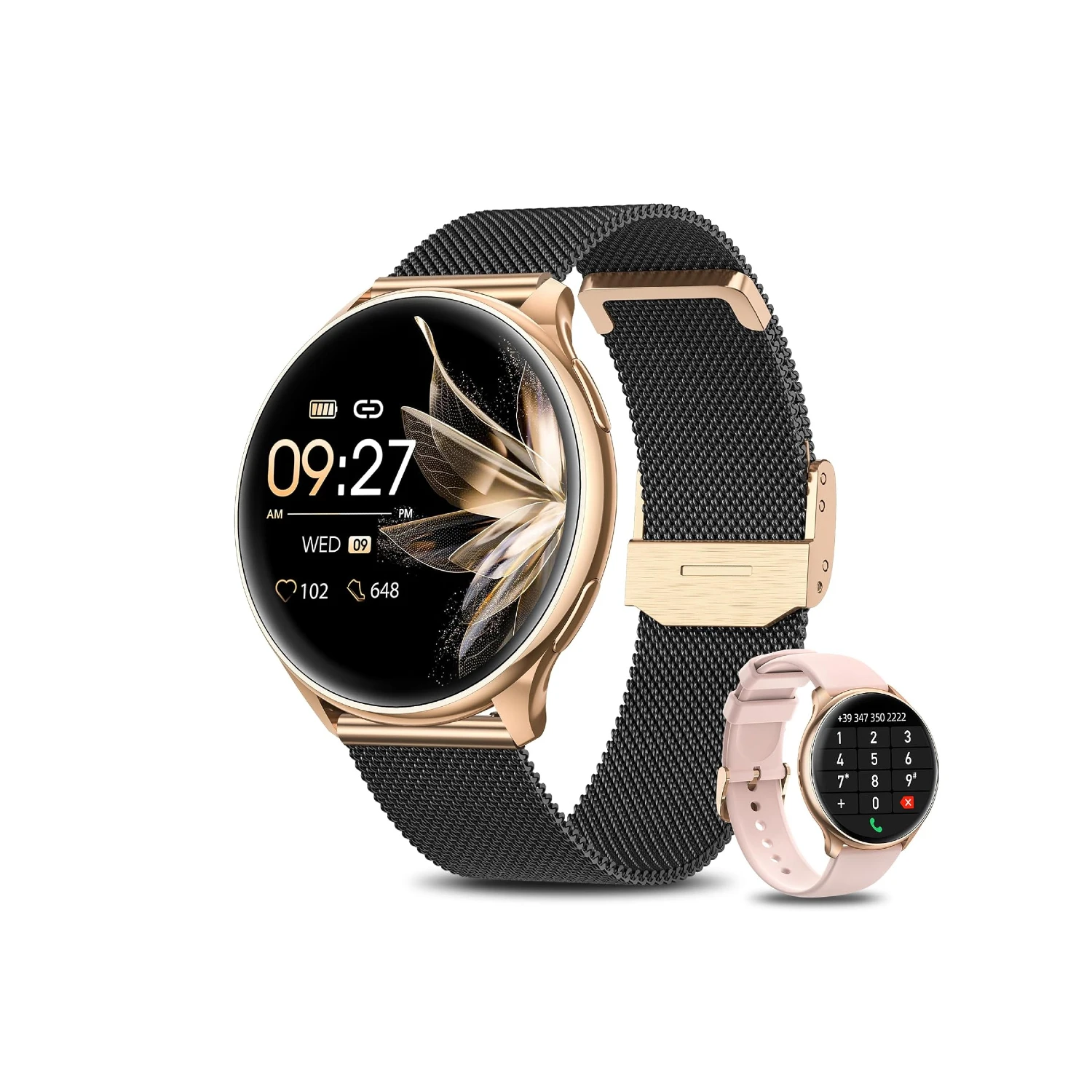 Montre Connectée Femme Noir Et Or 3 Montre Connectée Femme Noir Et Or