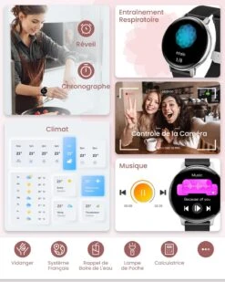 Montre Connectée Noir Femme -Monde Electronique Montre Connectee Femme Noir fonctions