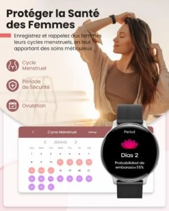 Montre Connectée Noir Femme -Monde Electronique Montre Connectee Femme Noir sante