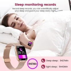 Montre Connectée Sport Féminine -Monde Electronique Montre Connectee Femme Or Jaune sommeil