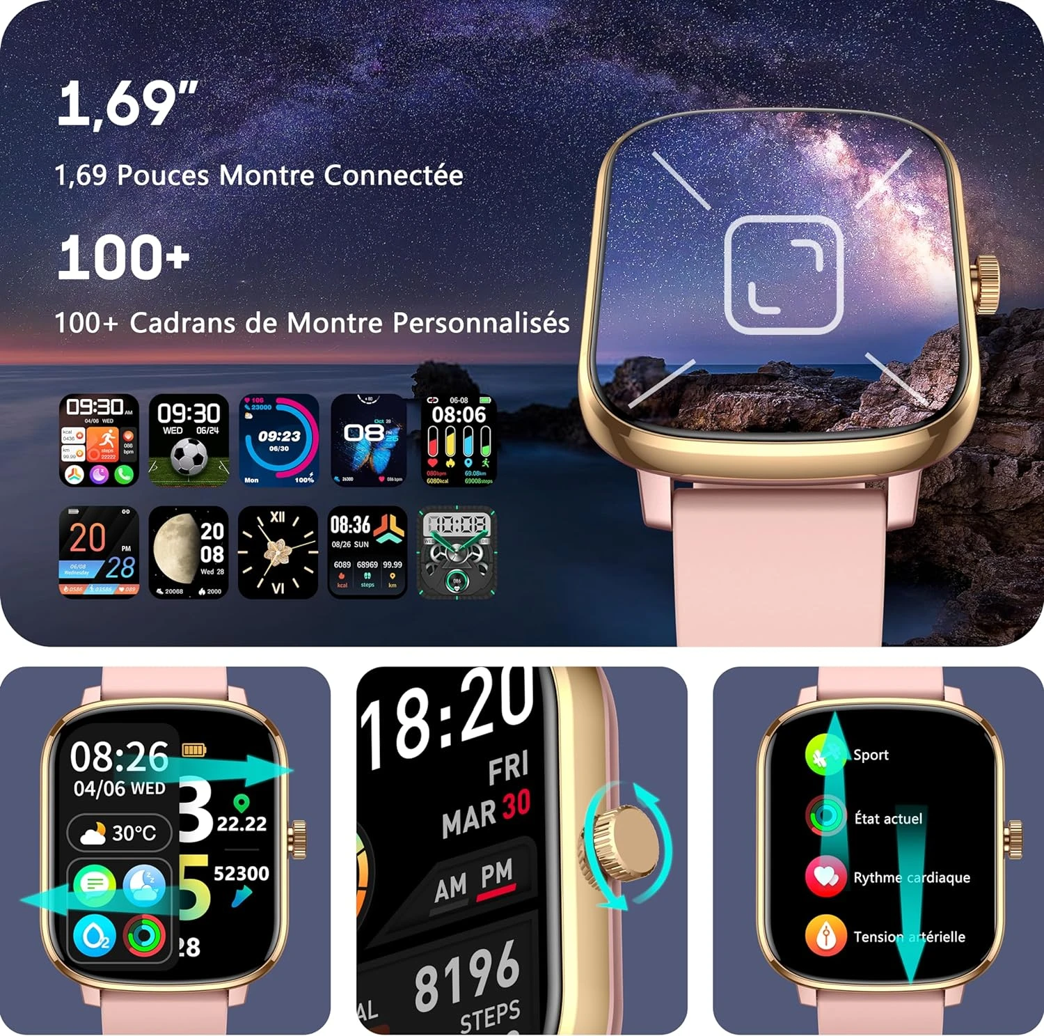 Montre Connectée Femme Sport Performante 6 Montre Connectée Femme Sport Performante – Image 4