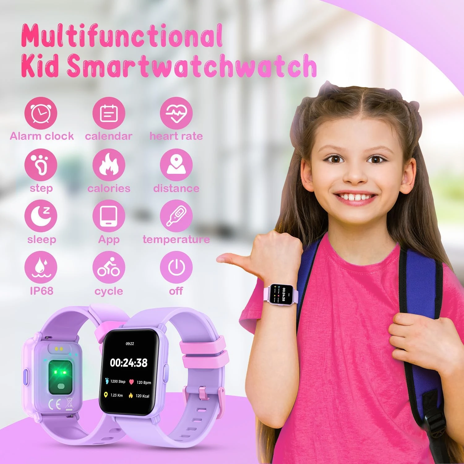 Montre Digitale Fille Violette 4 Montre Digitale Fille Violette – Image 2