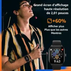 Montre Connectée Fréquence Cardiaque -Monde Electronique Montre Connectee Frequence Cardiaque grand ecran