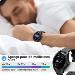 Montre Connectée Homme 44 Millimètres -Monde Electronique Montre Connectee Homme 44 millimetres sommeil