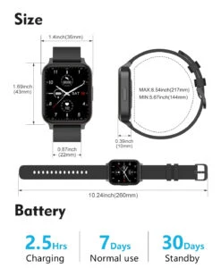 Montre Connectée Multifonction Performante -Monde Electronique Montre Connectee Homme Sportive CloudPoem taille