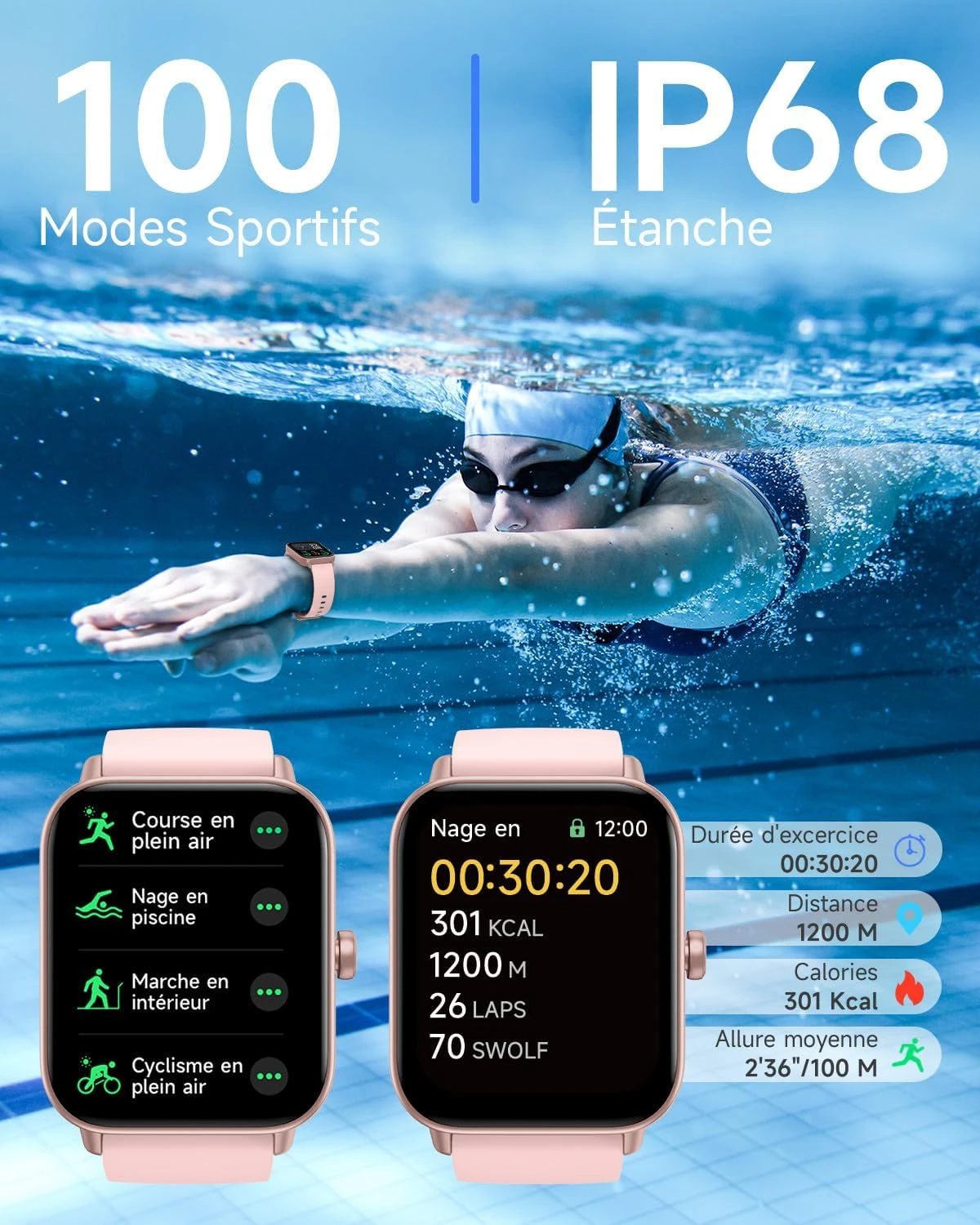 Montre Intelligente Femme Natation 4 Montre Intelligente Femme Natation – Image 2