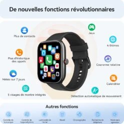 Montre Connectée Bluetooth 1.91 Pouce -Monde Electronique Montre Connectee Samsung S23 fonctions