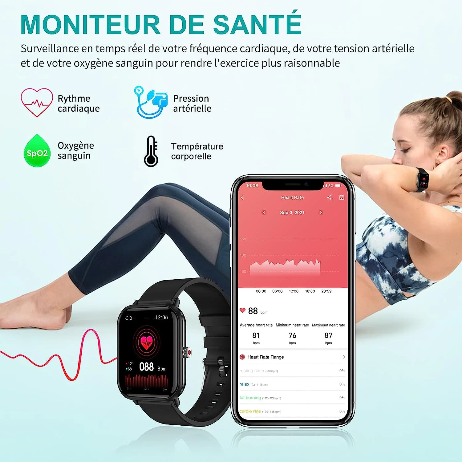 Montre Connectée Water Résistant 8 Montre Connectée Water Résistant – Image 6