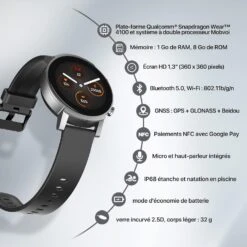 Montre Connectée Wear OS -Monde Electronique Montre Connectee Wear OS fonctions