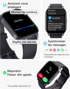 Montre Connectée Suivi Sport Et Santé -Monde Electronique Montre Connectee iPhone 12 Mini notifications
