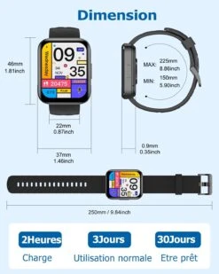 Montre Connectée Smartphone 15 Montre Connectée Smartphone -Monde Electronique Montre Connectee iPhone 14 Pro Max dimensions