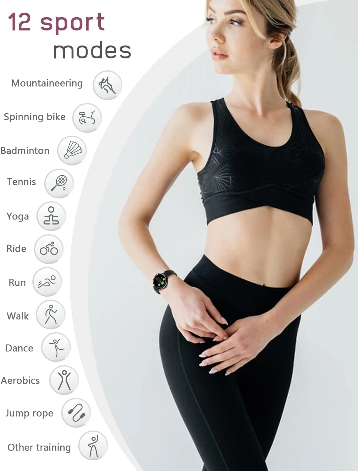 Montre Intelligente Femme Noir 10 Montre Intelligente Femme Noir – Image 8