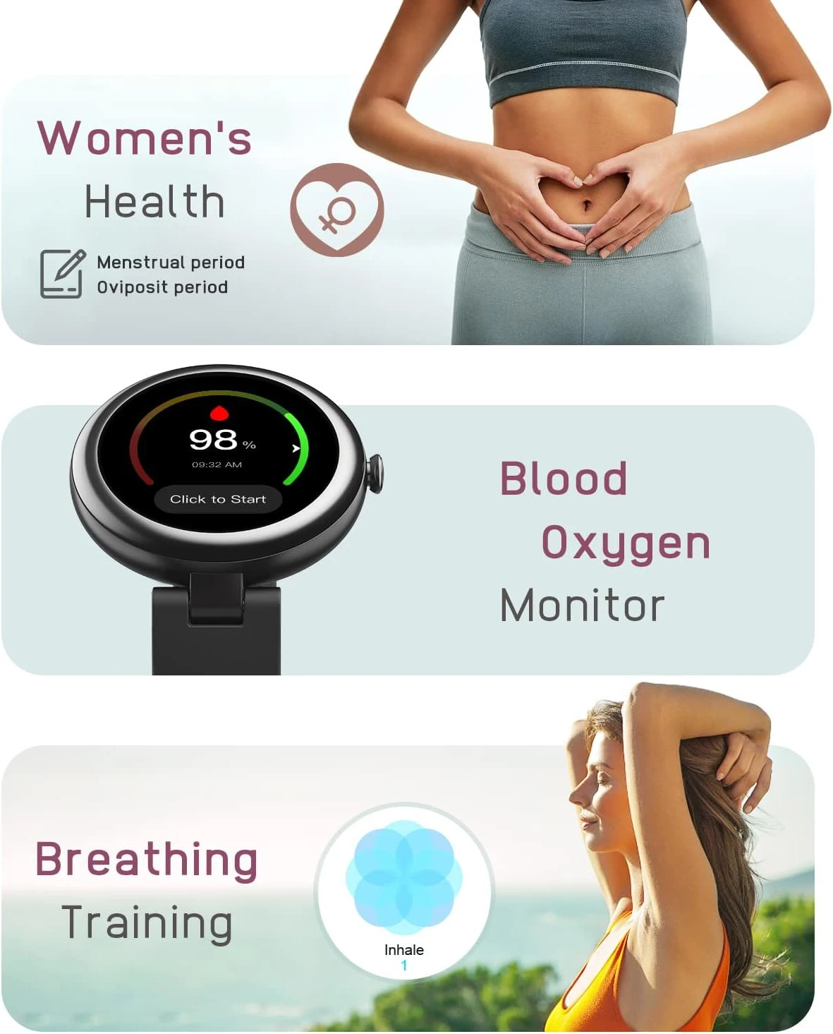 Montre Intelligente Femme Noir 6 Montre Intelligente Femme Noir – Image 4