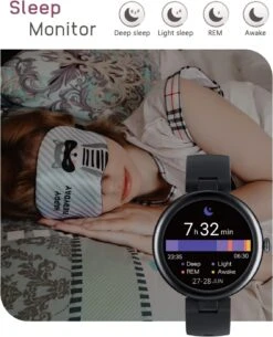 Montre Intelligente Femme Noir 14 Montre Intelligente Femme Noir -Monde Electronique Montre Intelligente Femme Noir sommeil