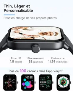 Montre Intelligente Imperméable De 1.8 Pouce -Monde Electronique Montre Qui Va Sous LEau ecran