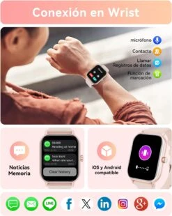 Montre Sport Femme Rose 1.85 Pouce -Monde Electronique Montre Sport Femme Rose 1.85 pouce notifications