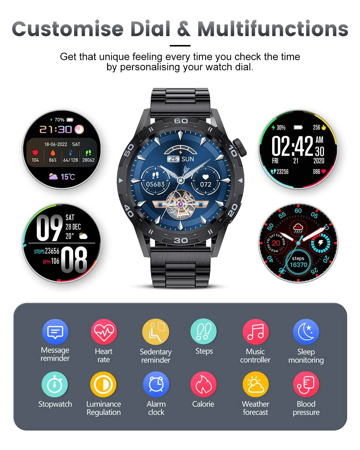 Montre Connectée Adolescent Acier Inoxydable 7 Montre Connectée Adolescent Acier Inoxydable – Image 5