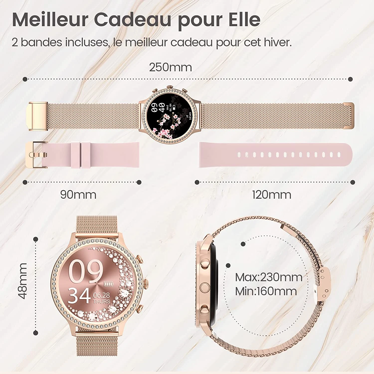 Montre Connectée Adolescente Diamant 9 Montre Connectée Adolescente Diamant – Image 7