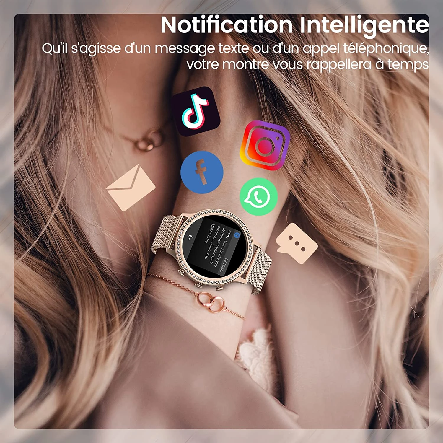 Montre Connectée Adolescente Diamant 4 Montre Connectée Adolescente Diamant – Image 2