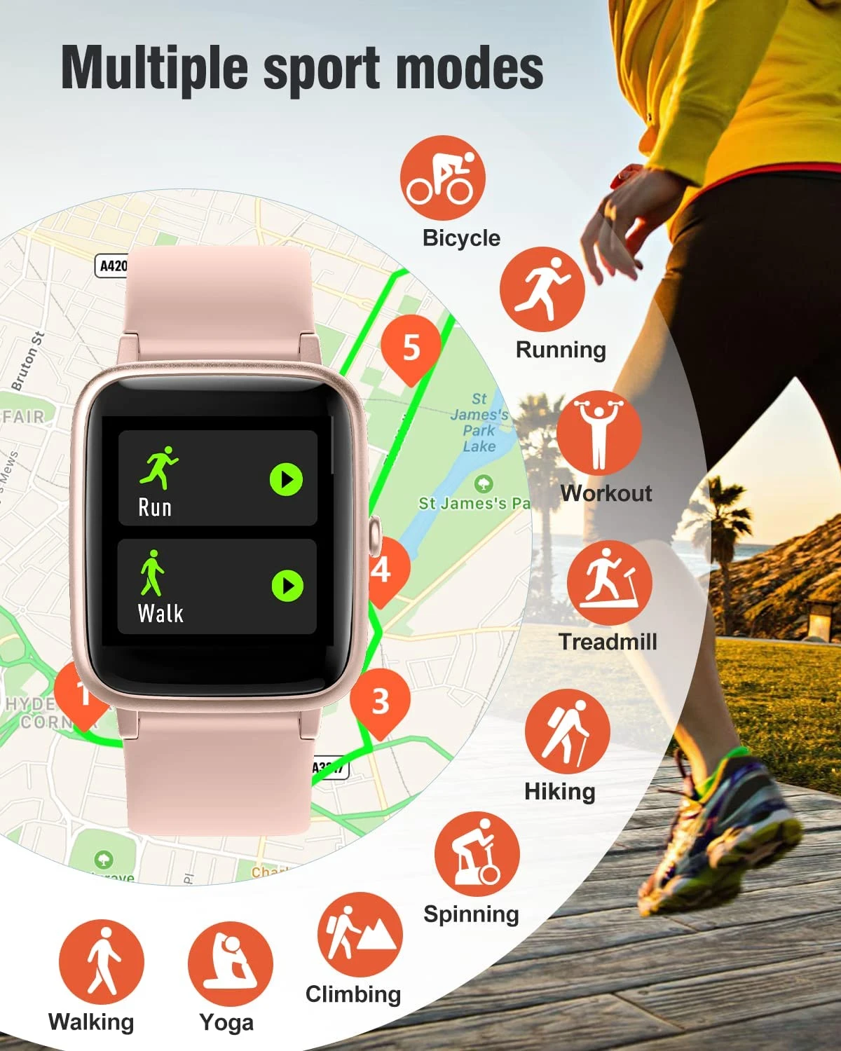 Montre Connectée Femme Multi Sport 6 Montre Connectée Femme Multi Sport – Image 4