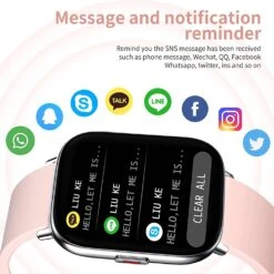 Montre Connectée Femme Rose Carrée 8 Montre Connectée Femme Rose Carrée -Monde Electronique Montre connectee Femme 17 pouce notifications