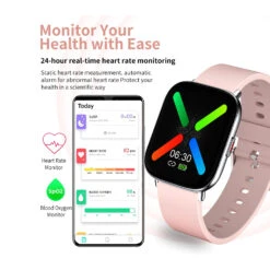 Montre Connectée Femme Rose Carrée 9 Montre Connectée Femme Rose Carrée -Monde Electronique Montre connectee Femme 17 pouce smartphone