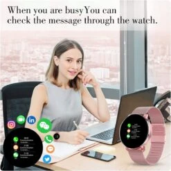 Montre Intelligente Or Femme -Monde Electronique Montre connectee Femme Amorus reseaux sociaux