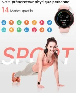 Montre Connectée Femme Bracelet Silicone -Monde Electronique Montre connectee Femme Bracelet Silicone 14 modes sportifs