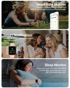 Montre Sport Femme Avec Tensiomètre -Monde Electronique Montre connectee Femme avec Tensiometre intelligente 1