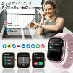 Montre Connectée Fille Appel SMS -Monde Electronique Montre connectee Fille 13 ans appel bluetooth 1