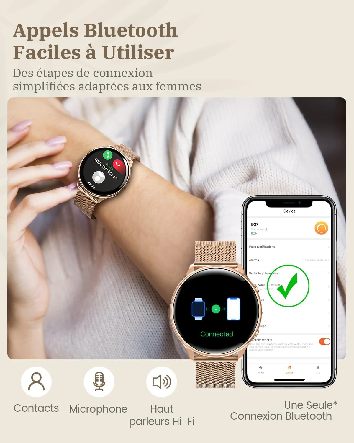 Montre Connectée Tendance Pour Jeune Femme 4 Montre Connectée Tendance Pour Jeune Femme – Image 2