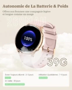Montre Connectée Tendance Pour Jeune Femme 13 Montre Connectée Tendance Pour Jeune Femme -Monde Electronique Montre connectee Fille Obkbo autonomie de la batterie