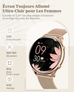 Montre Connectée Tendance Pour Jeune Femme 14 Montre Connectée Tendance Pour Jeune Femme -Monde Electronique Montre connectee Fille Obkbo ecran toujours allume