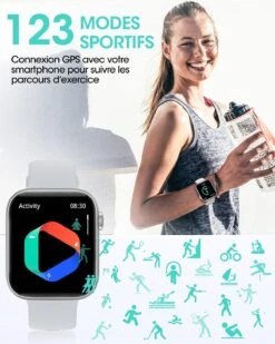 Montre Connectée Grise Pour Adolescents -Monde Electronique Montre connectee Grise pour adolescents 123 modes sportifs